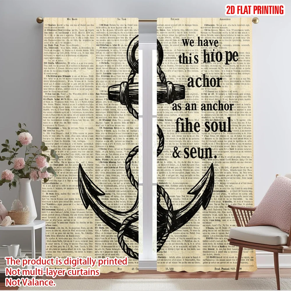 Home Security Youtube - 2pcs 2D flat printing Drapes Anchor
