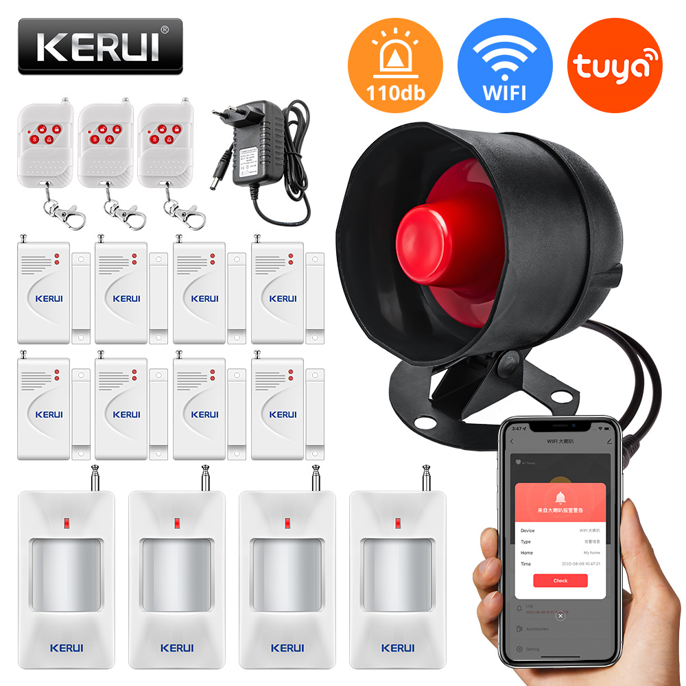 Home Security System Installation - KERUI Tuya WIFI Loudly Speaker High