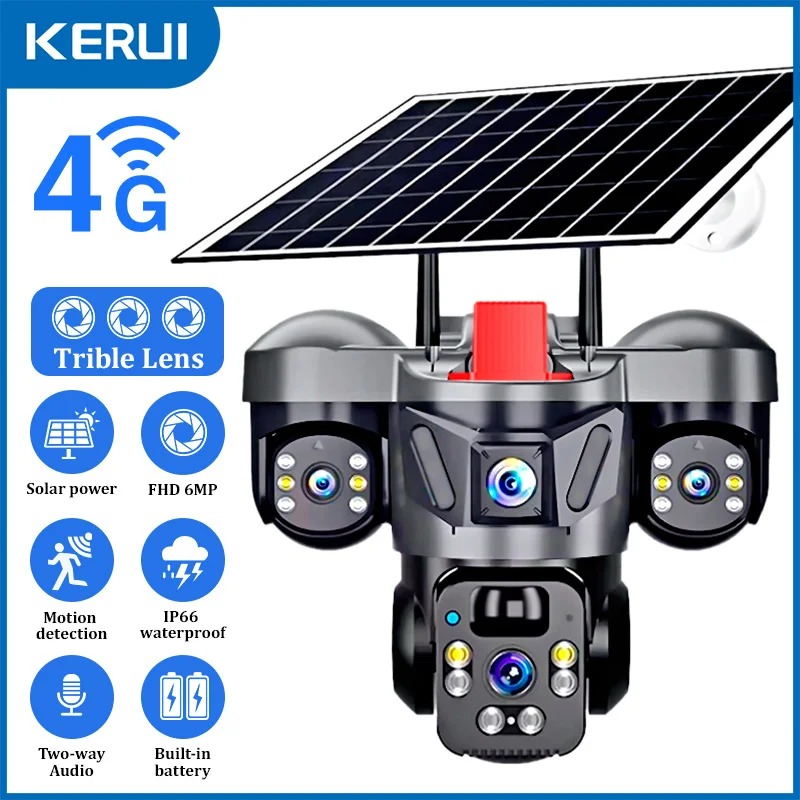 Home Security Services - KERUI Outdoor PTZ 6MP 4G SIM