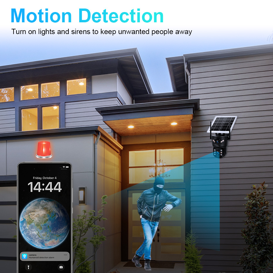 KERUI 6MP 4G SIM WiFi Solar Ca - Home Security Services ulasan dan harga