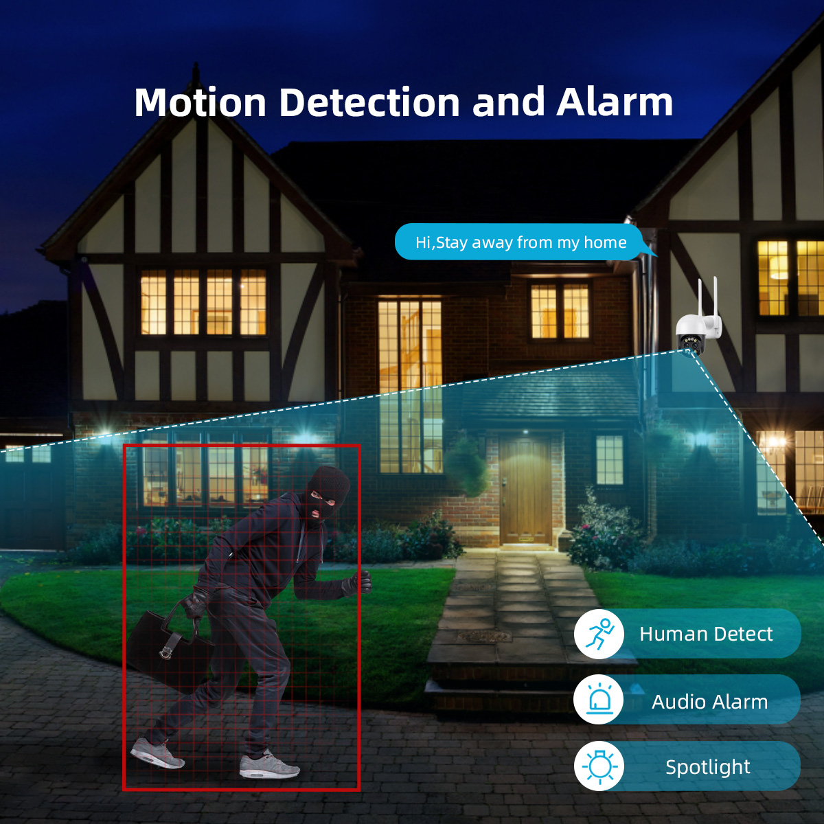 8X Digital Zoom 8MP PTZ WiFi C - Home Security Cameras Outdoor ulasan dan harga