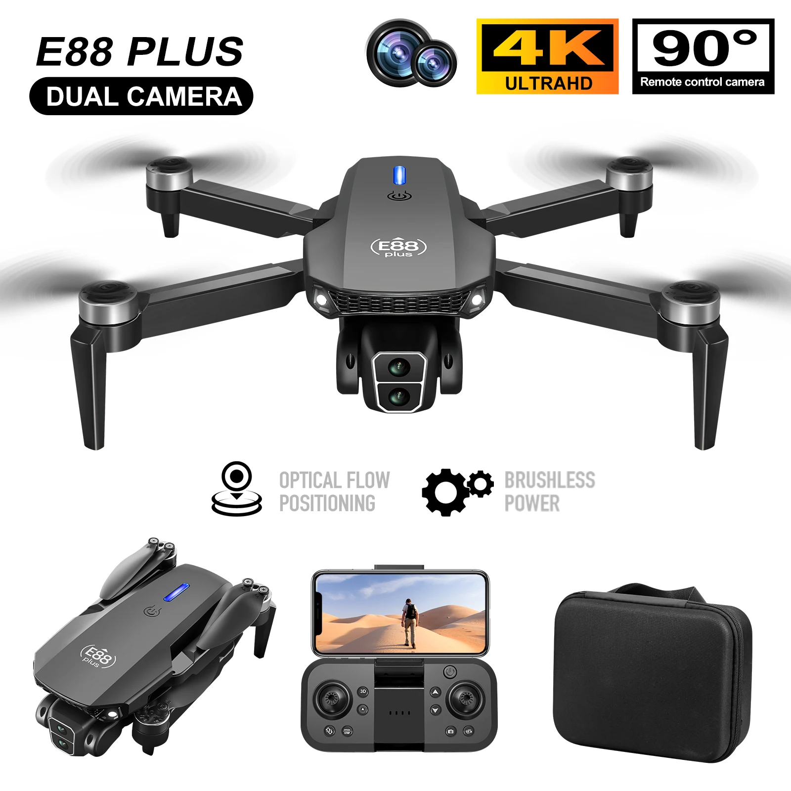 New E88 Plus Quadcopter Drone: - Home Security Cameras Outdoor ulasan dan harga