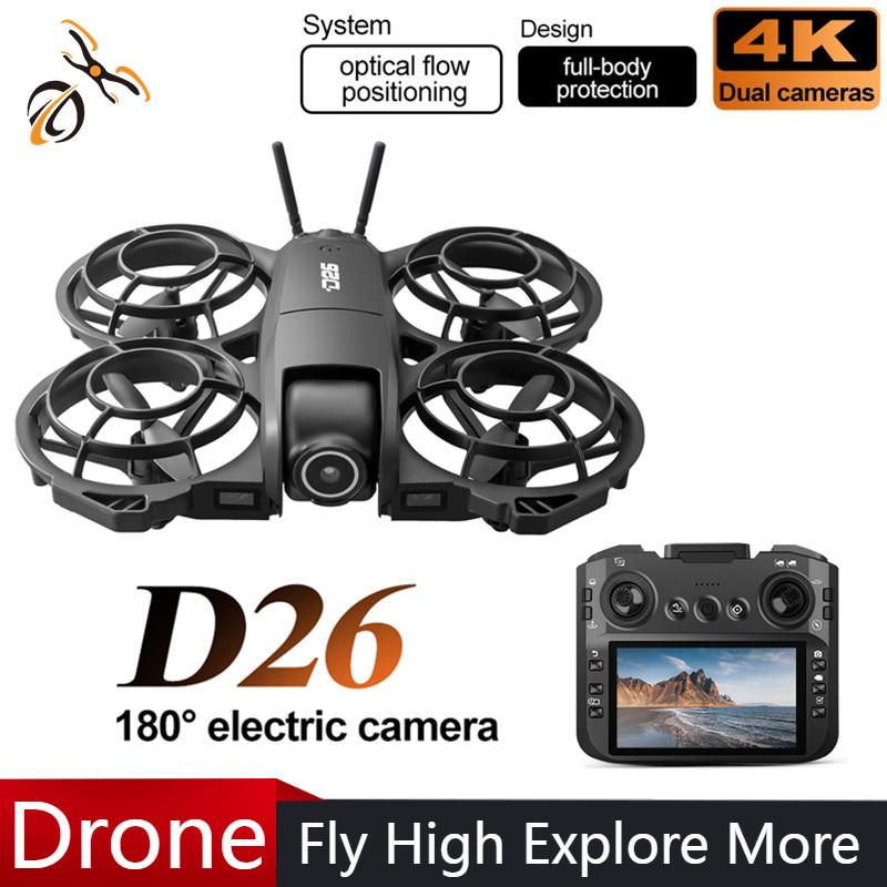 D26 Drone 4K Aerial HD 180° Ca - Home Security Cameras Outdoor ulasan dan harga