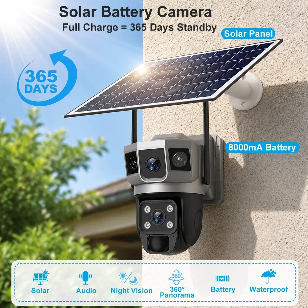 V380 4K 3 Screens 4G Camera So - Home Security Services ulasan dan harga