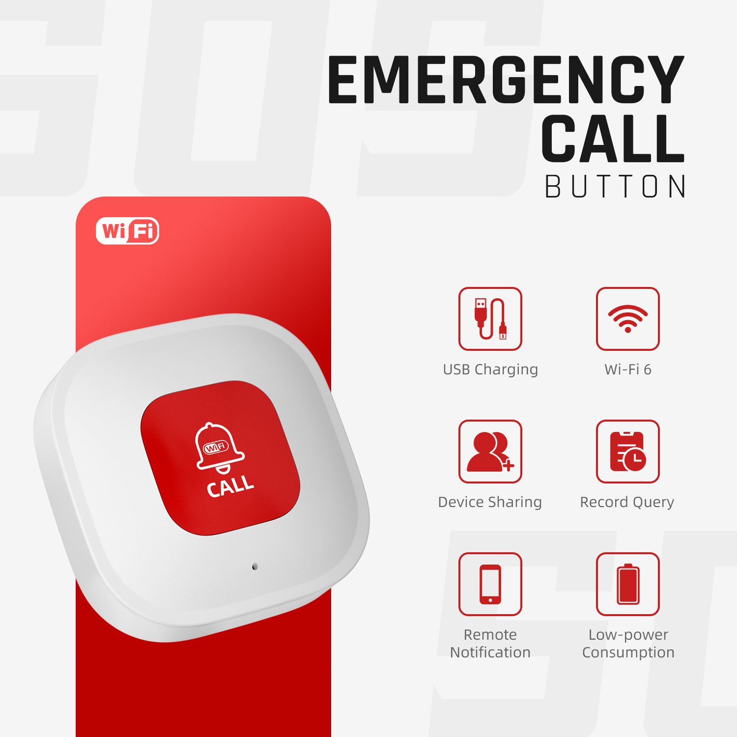 Emergency Alarm WiFi Smart But - Home Security For Seniors ulasan dan harga