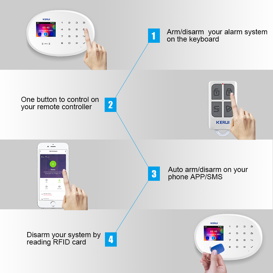 KERUI W202 WIFI GSM Alarm Syst - Home Security System Installation ulasan dan harga