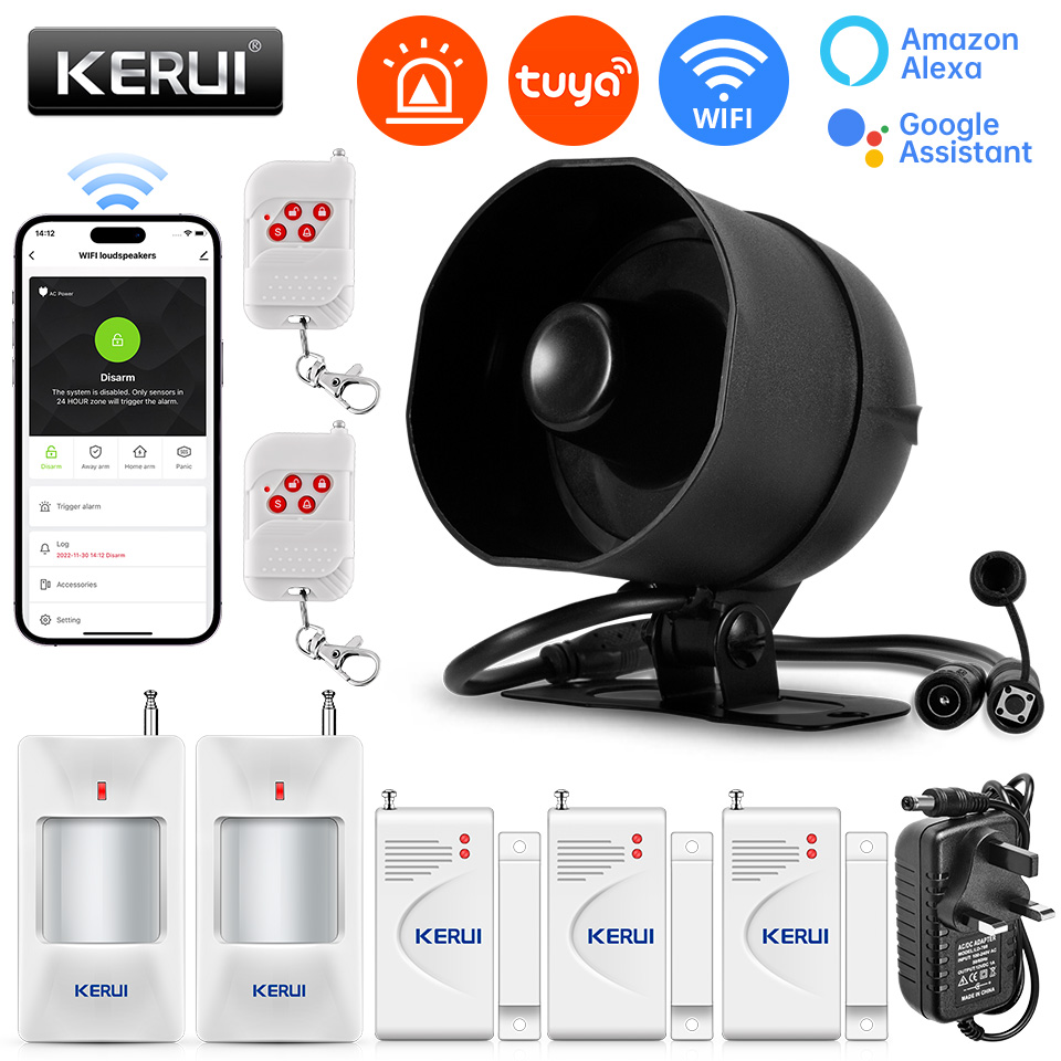 KERUI 120db Siren Alarm System - Home Security System Installation ulasan dan harga