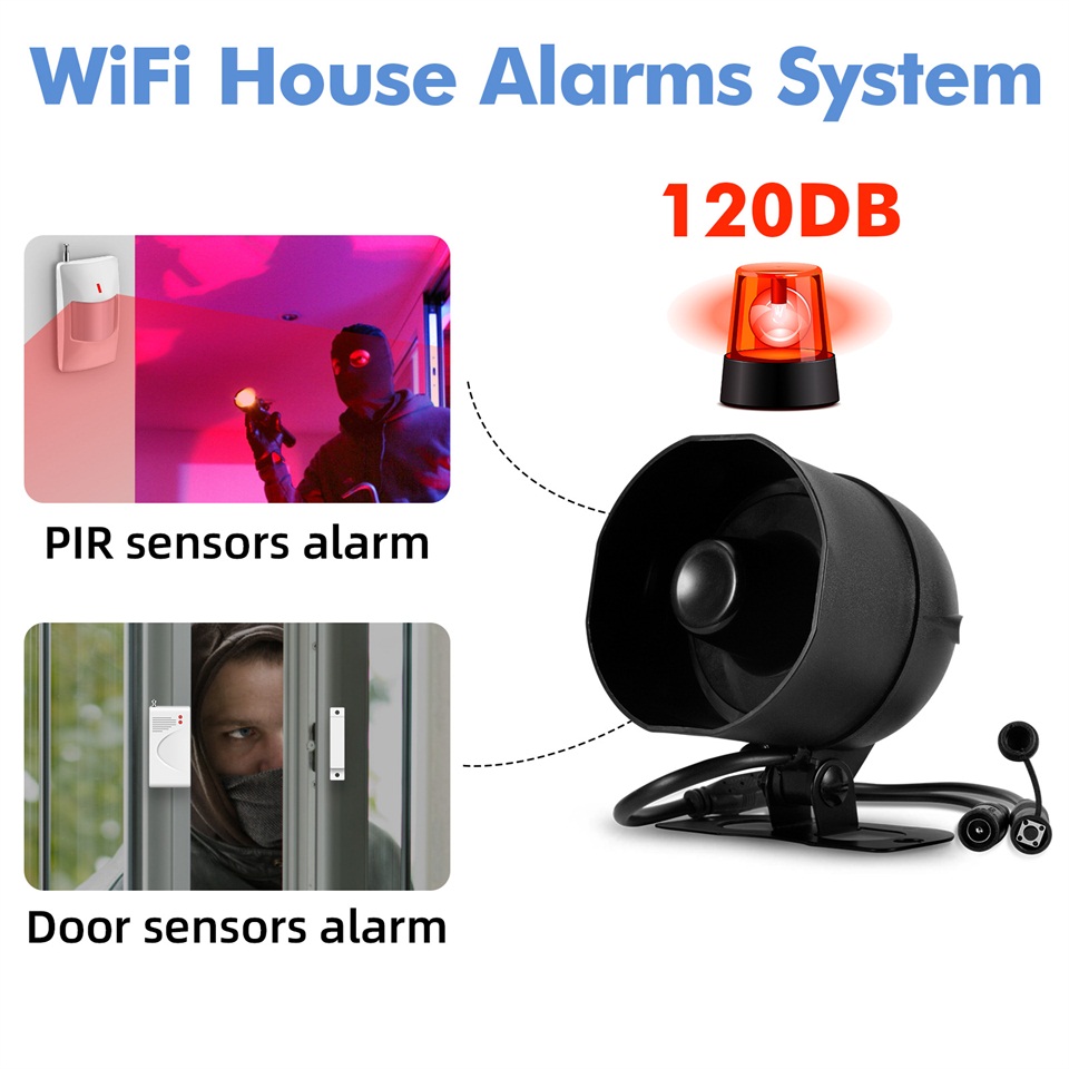 KERUI 120db Siren Alarm System - Home Security System Installation ulasan dan harga